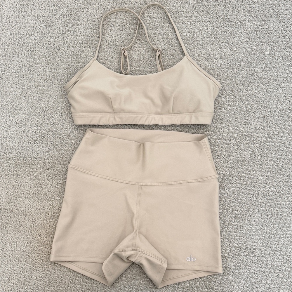 Alo Airlift Sports Bra and Shorts Set
